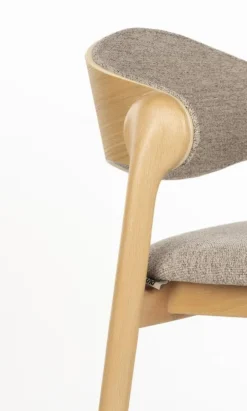 Chaise de bar en bois de hêtre et polyester 51x57x91cm Babington - Dutchbone