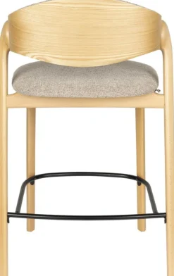 Chaise de bar en bois de hêtre et polyester 51x57x91cm Babington - Dutchbone
