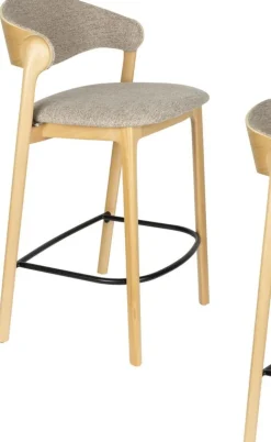 Chaise de bar en bois de hêtre et polyester 51x57x91cm Babington - Dutchbone
