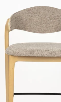 Chaise de bar en bois de hêtre et polyester 51x57x91cm Babington - Dutchbone