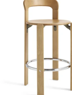 Chaise de bar en bois de hêtre laqué doré 65cm Rey - Hay
