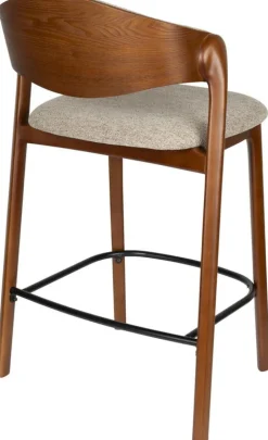 Chaise de bar en bois de hêtre marron et polyester 51x57x91cm Babington - Dutchbone