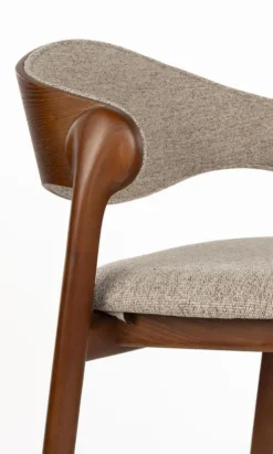 Chaise de bar en bois de hêtre marron et polyester 51x57x91cm Babington - Dutchbone