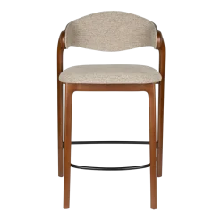 Chaise de bar en bois de hêtre marron et polyester 51x57x91cm Babington - Dutchbone