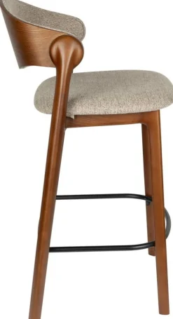 Chaise de bar en bois de hêtre marron et polyester 51x57x91cm Babington - Dutchbone