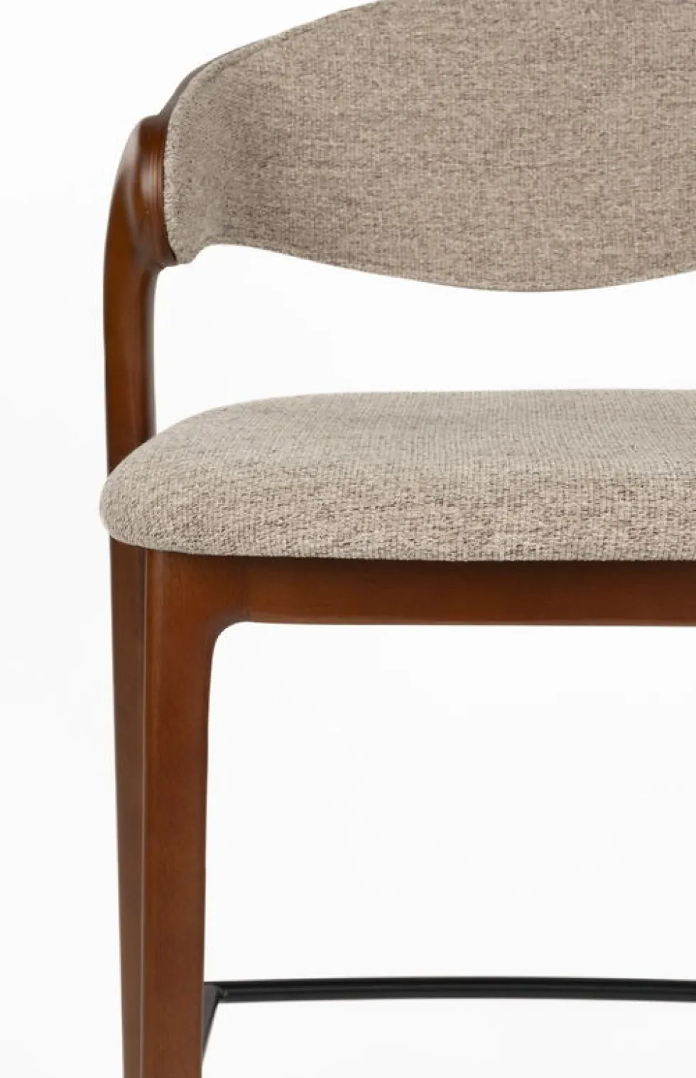 Chaise de bar en bois de hêtre marron et polyester 51x57x91cm Babington - Dutchbone