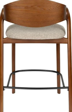 Chaise de bar en bois de hêtre marron et polyester 51x57x91cm Babington - Dutchbone