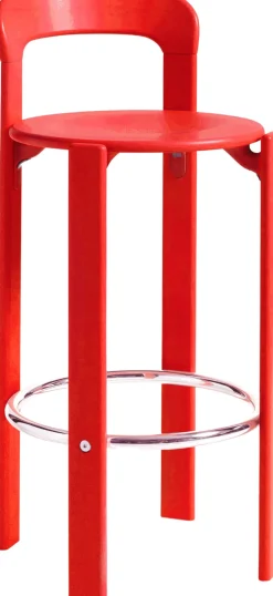 Chaise de bar en bois de hêtre rouge scarlet 75 cm Rey - HAY