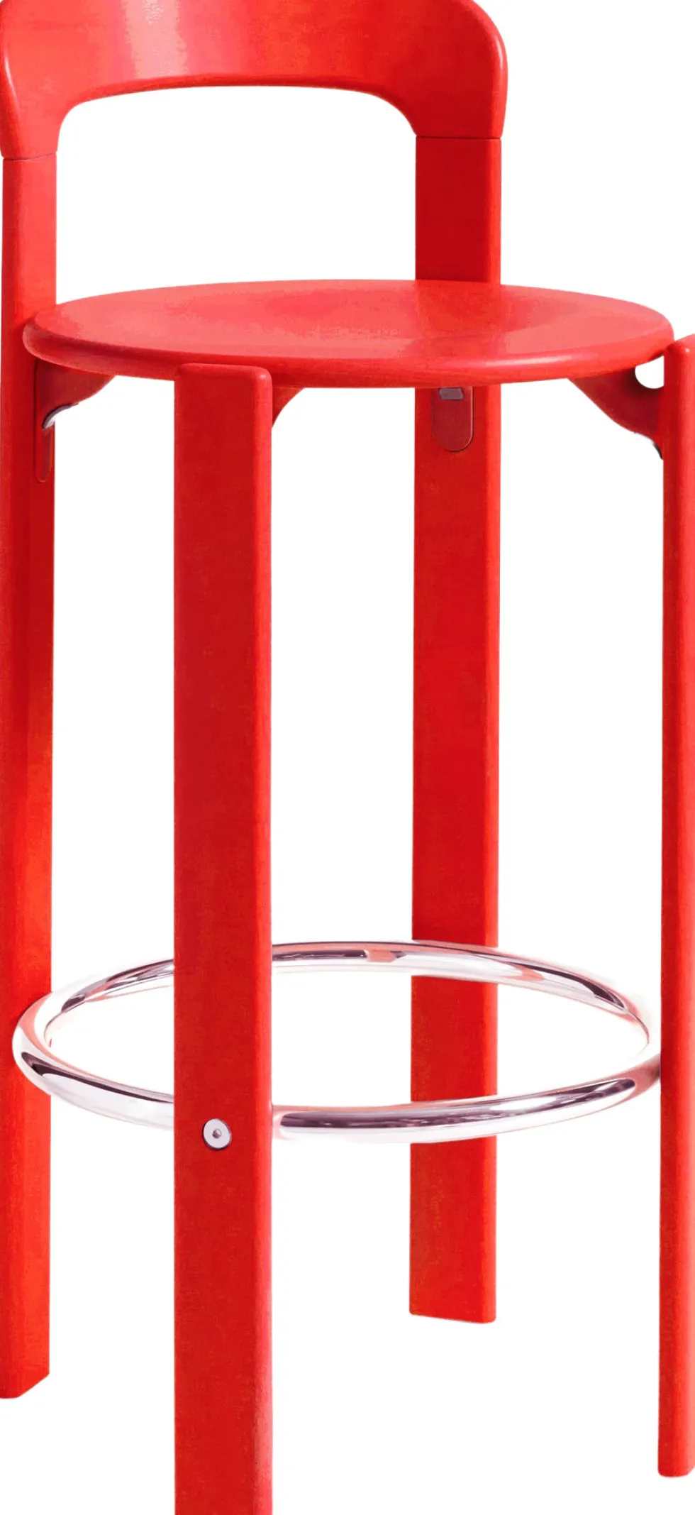 Chaise de bar en bois de hêtre rouge scarlet 75 cm Rey - HAY