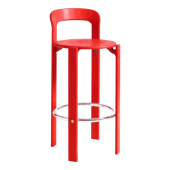 Chaise de bar en bois de hêtre rouge scarlet 75 cm Rey - HAY