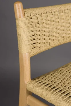 Chaise de bar en bois de hêtre tressé 47x48x95cm Cecile - Dutchbone