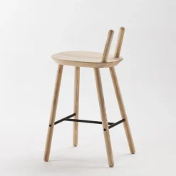 Chaise de bar en bois naturel 65 cm Naïve - Emko
