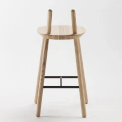 Chaise de bar en bois naturel 65 cm Naïve - Emko