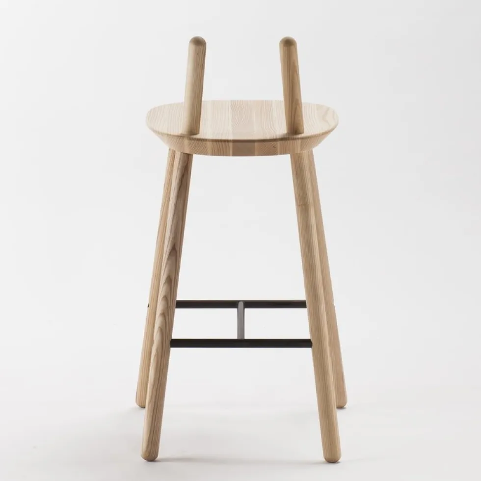 Chaise de bar en bois naturel 65 cm Naïve - Emko