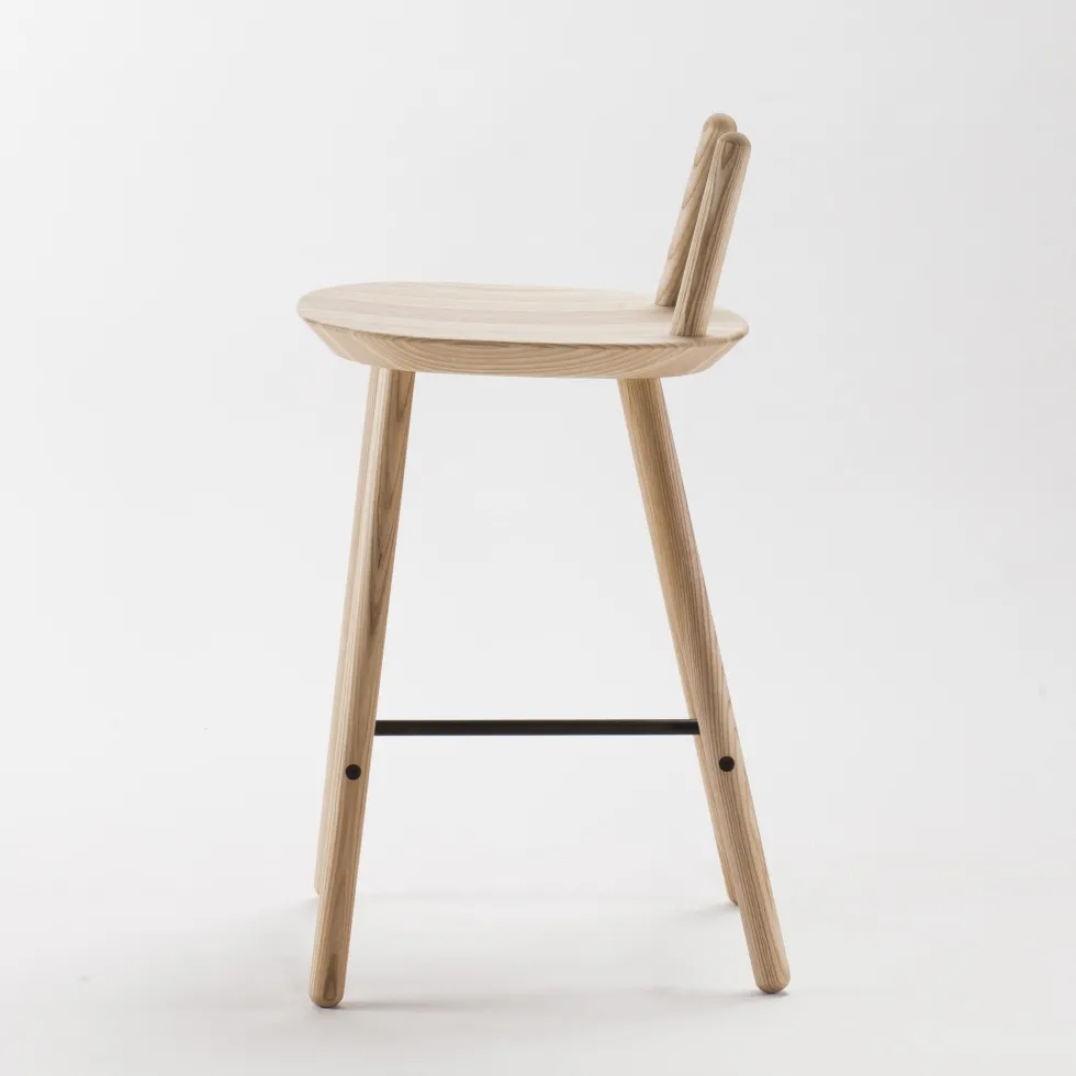 Chaise de bar en bois naturel 65 cm Naïve - Emko