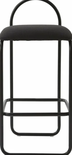 Chaise de bar en bouclé gris anthracite 37 x 39 x 92 cm Angui - AYTM
