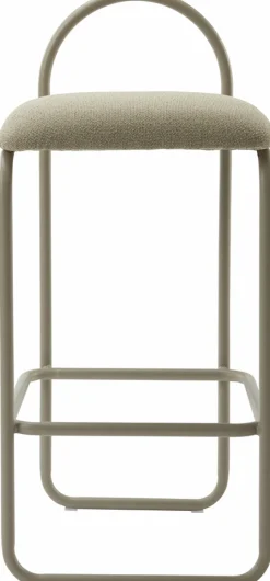 Chaise de bar en bouclé taupe 37 x 39 x 82 cm Angui - AYTM