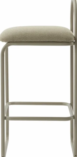 Chaise de bar en bouclé taupe 37 x 39 x 92 cm Angui - AYTM
