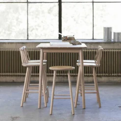 Chaise de bar en bouleau blanc 63 cm ZigZag - Hans K