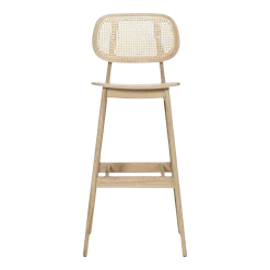 Chaise de bar en cannage et chêne naturel 110 cm Titus - Vincent Sheppard