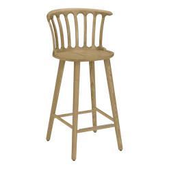 Chaise de bar en chêne huilé 63 cm San Marco - Hans K