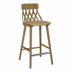 Chaise de bar en chêne huilé 63 cm Y5 - Hans K