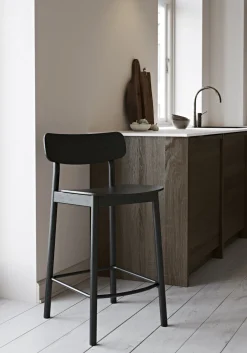 Chaise de bar en frêne et métal noir 75cm Soma - Woud