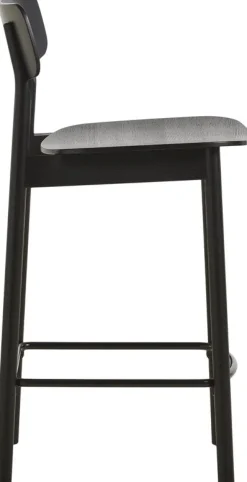 Chaise de bar en frêne et métal noir 65cm Soma - Woud