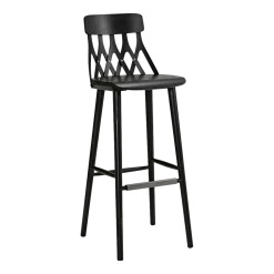 Chaise de bar en frêne noir 74 cm Y5 - Hans K