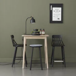 Chaise de bar en frêne noir 74 cm Y5 - Hans K