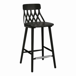 Chaise de bar en frêne noir 63 cm Y5 - Hans K