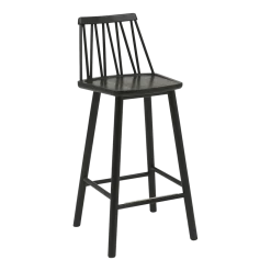 Chaise de bar en frêne noir 63 cm ZigZag - Hans K