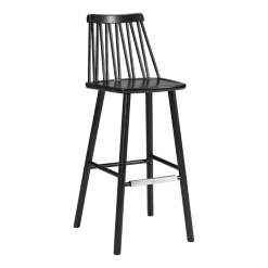 Chaise de bar en frêne noir 78 cm ZigZag - Hans K