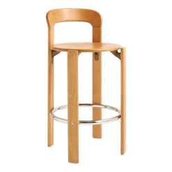 Chaise de bar en hêtre laqué doré 65cm Rey - Hay