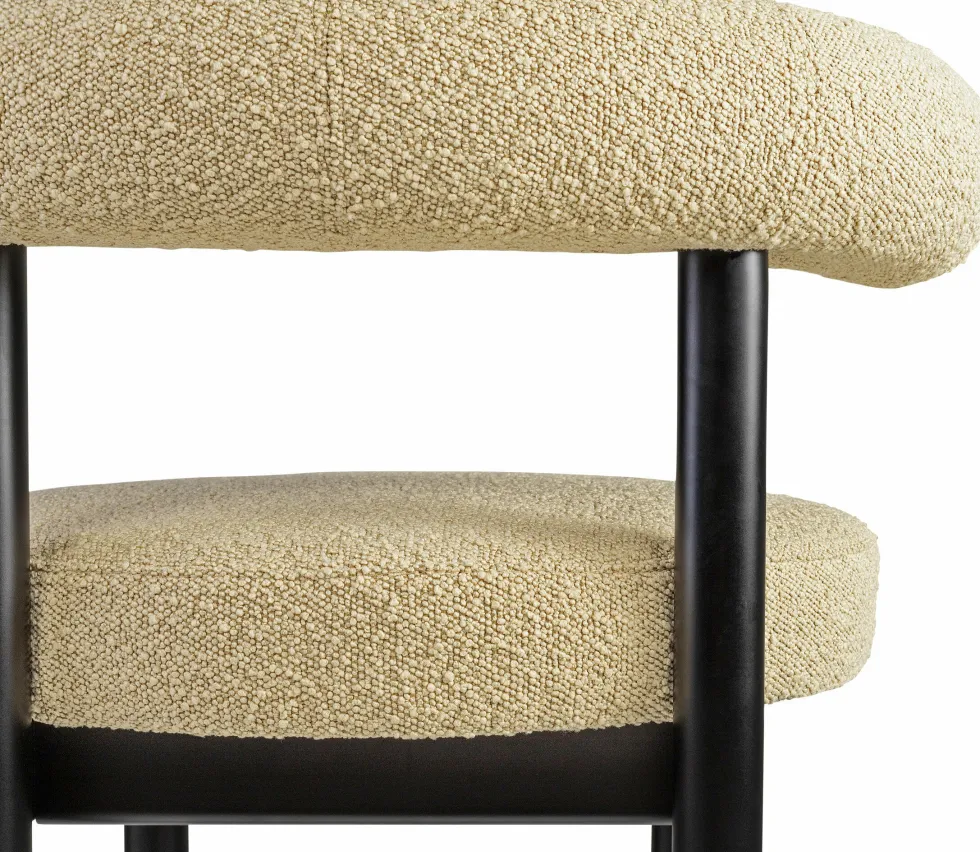 Chaise de bar en hêtre noir et beige Sosis Avignon Artic Silver - Versmissen