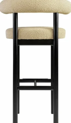 Chaise de bar en hêtre noir et beige Sosis Avignon Artic Silver - Versmissen