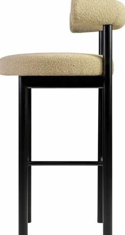 Chaise de bar en hêtre noir et beige Sosis Avignon Artic Silver - Versmissen