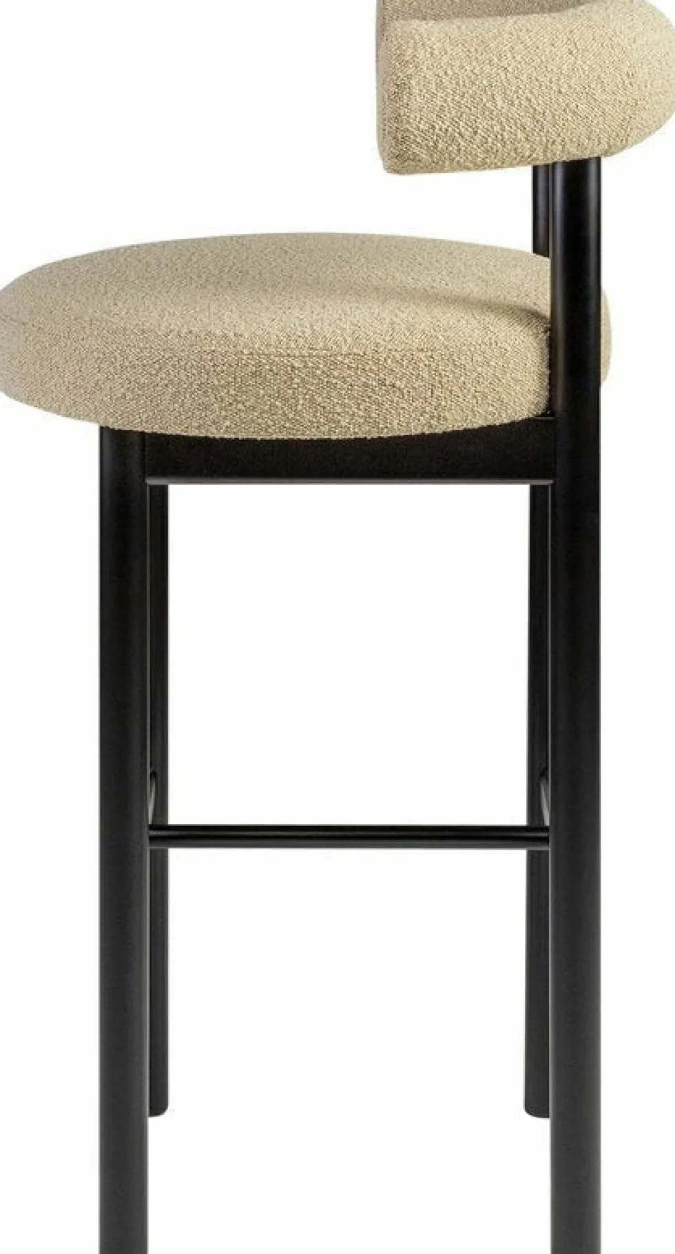 Chaise de bar en hêtre noir et beige Sosis Avignon Artic Silver - Versmissen