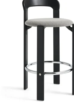 Chaise de bar en hêtre noir et en textile 65cm Rey - Hay