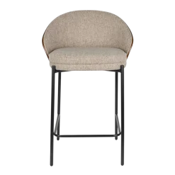Chaise de bar en placage en frêne marron 50x53x87cm Rodin - Dutchbone