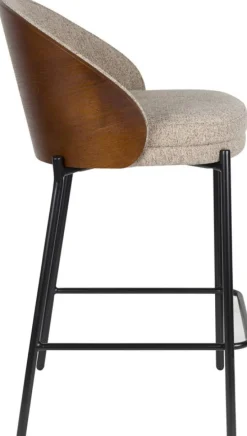 Chaise de bar en placage en frêne marron 50x53x87cm Rodin - Dutchbone