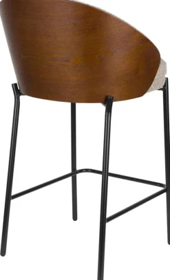Chaise de bar en placage en frêne marron 50x53x87cm Rodin - Dutchbone