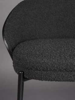 Chaise de bar en placage en frêne noir 50x53x87cm Rodin - Dutchbone