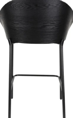 Chaise de bar en placage en frêne noir 50x53x87cm Rodin - Dutchbone