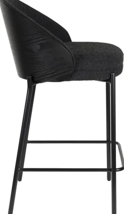 Chaise de bar en placage en frêne noir 50x53x87cm Rodin - Dutchbone