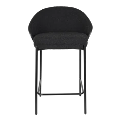 Chaise de bar en placage en frêne noir 50x53x87cm Rodin - Dutchbone