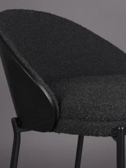 Chaise de bar en placage en frêne noir 50x53x87cm Rodin - Dutchbone