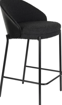 Chaise de bar en placage en frêne noir 50x53x87cm Rodin - Dutchbone