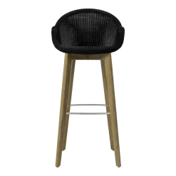 Chaise de bar en teck et osier noir 55 x 107 cm Edgard - Vincent Sheppard
