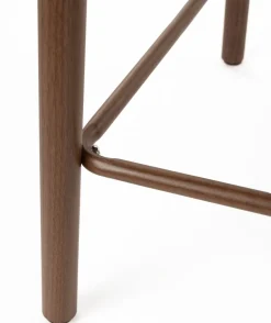 Chaise de bar en tissu beige et métal marron 65cm Léo - The Cool Republic